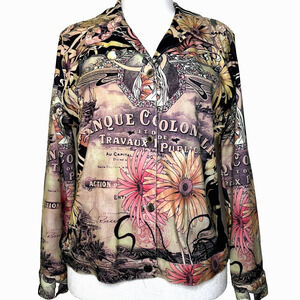 Impulse California Shacket Top Vtg Button Up USA Y2K Artsy 90s Nouveau Paris‎ XL